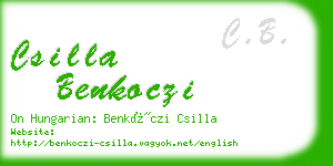 csilla benkoczi business card